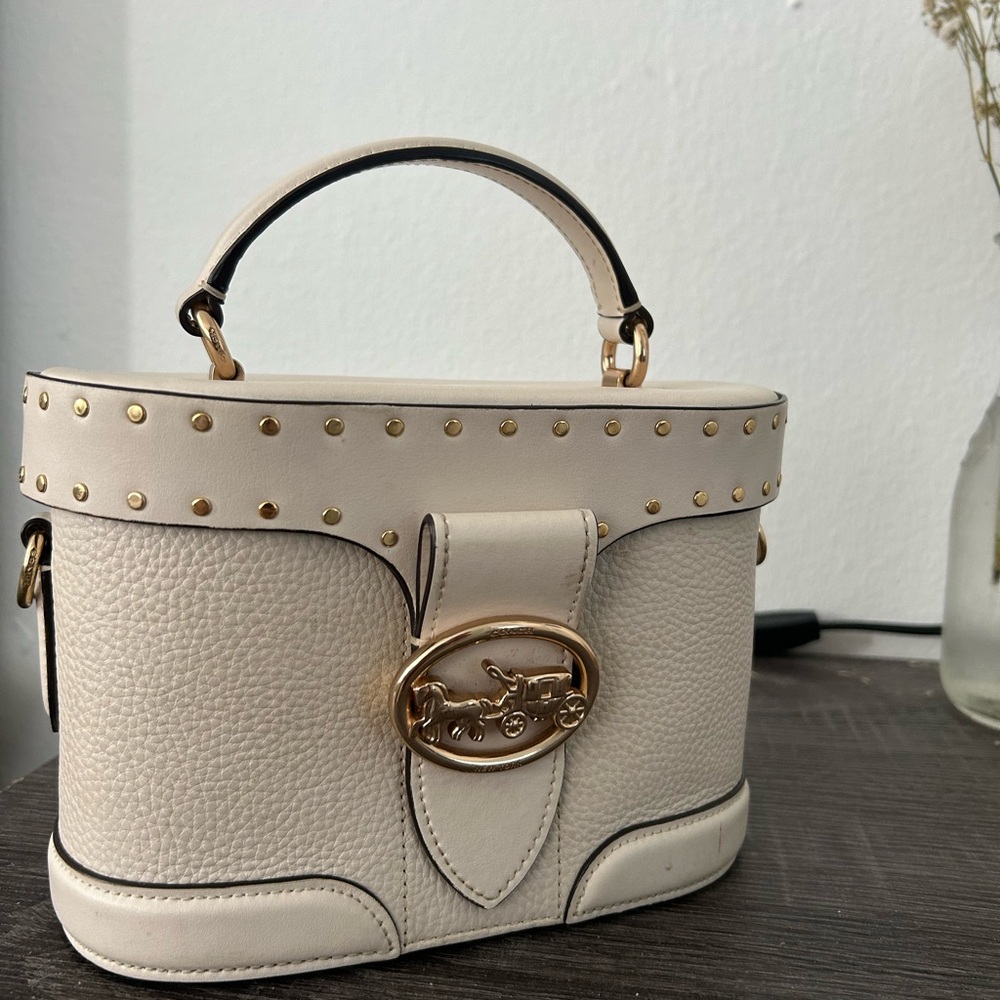 Coach White and Tan Crossbody Bag